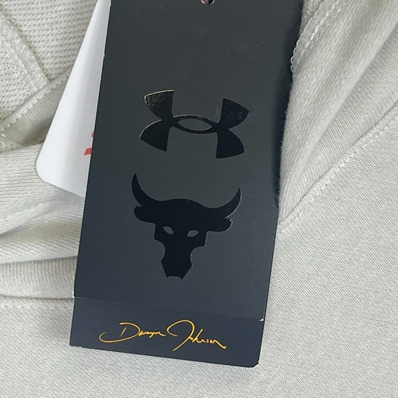 Under Armour Hoodie Youth Extra Large Off White Project Rock Pullover Mens NWT - Picture 10 of 15